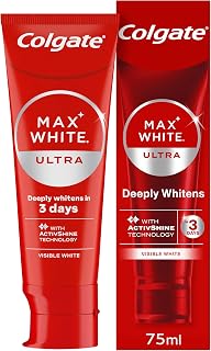 Colgate Max White Ultra Active Foam Toothpate 75ml | Enjoy deep whitening in just 3 days* with a warming rich foam and visibly whiter teeth