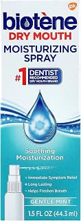 Biotene Gentle Mint Moisturizing Mouth Spray, Sugar-Free, for Dry Mouth and Fresh Breath, 1.5 Fl Oz (Pack of 3)