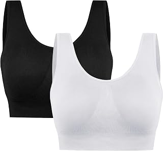 Uniexcosm Women's Sports Bra Solid Wirefree Sports Bras for Women