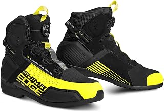 Shima Edge Vented Motorcycle Boots Men Leather Ventilated Sneakers ATOP Summer Footwear Motorcycle Low Adventure Side Zipper Protection Ankle Motorcycle Trail (Female, Ventilated, Fluo, 46)