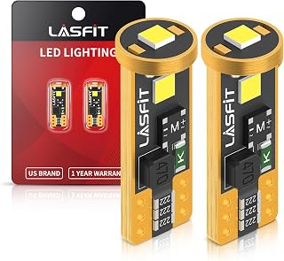 LASFIT 194 LED Bulb T10 168 192 White Bright for License Plate Bulb 2 PCS | 400LM 6000K Non-Polarity Canbus Error Free 2825 W5W 192 LED Bulbs for Dome Map Trunk Cargo Lights