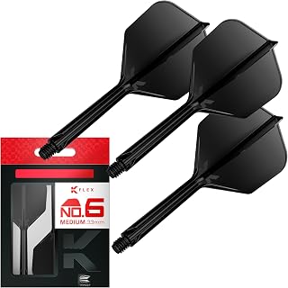 Target Darts K Flex Integrated Dart Flights And Shafts, No.6 | Pack Of 3 K-Flex - No6, Kflex All In One Moulded Dart Flight & Stem Lengths: Short, Intermediate & Medium | Professional Dart Accessories