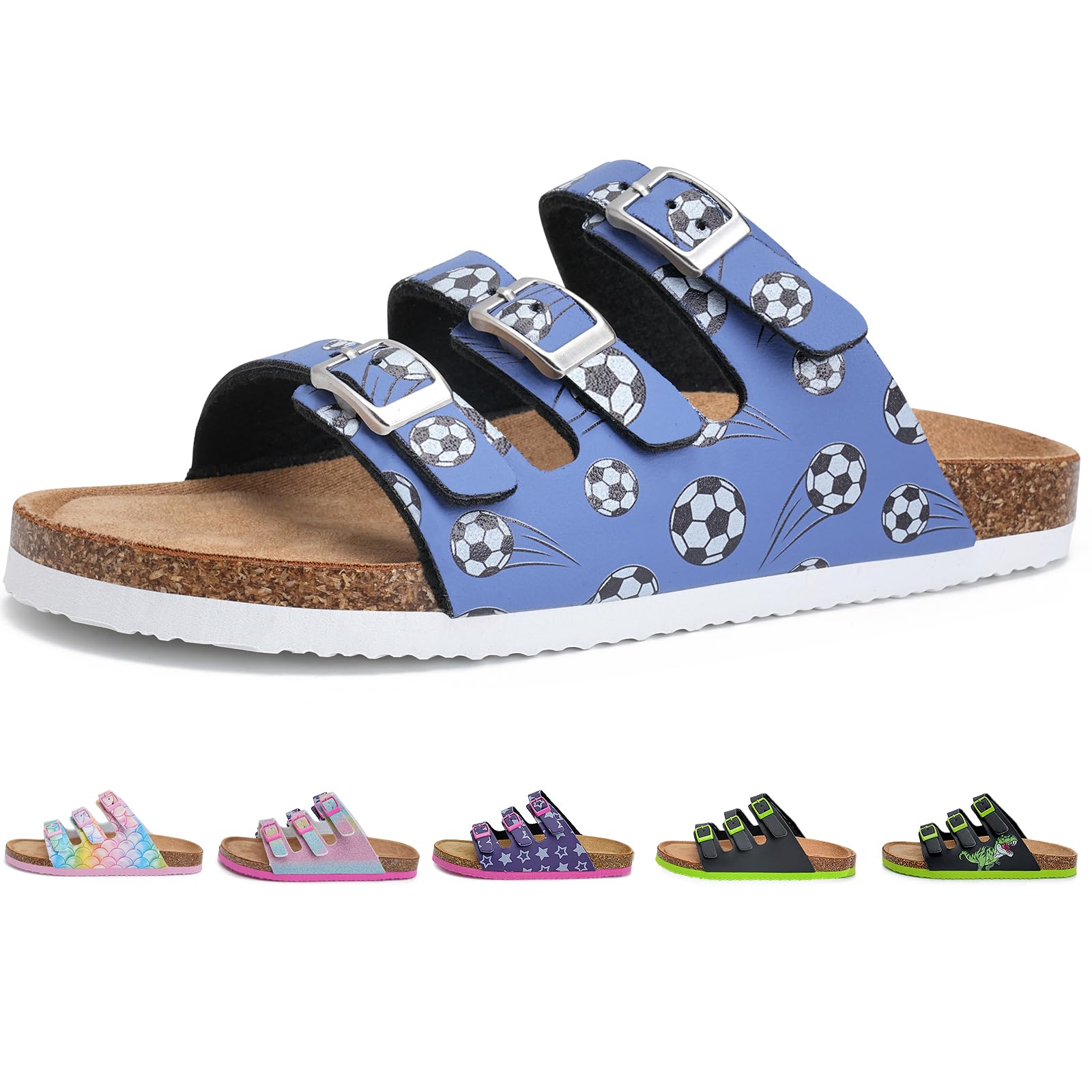 Torotto Children's Mules with Cork Slippers Girls Boys Slippers Straps Adjustabl