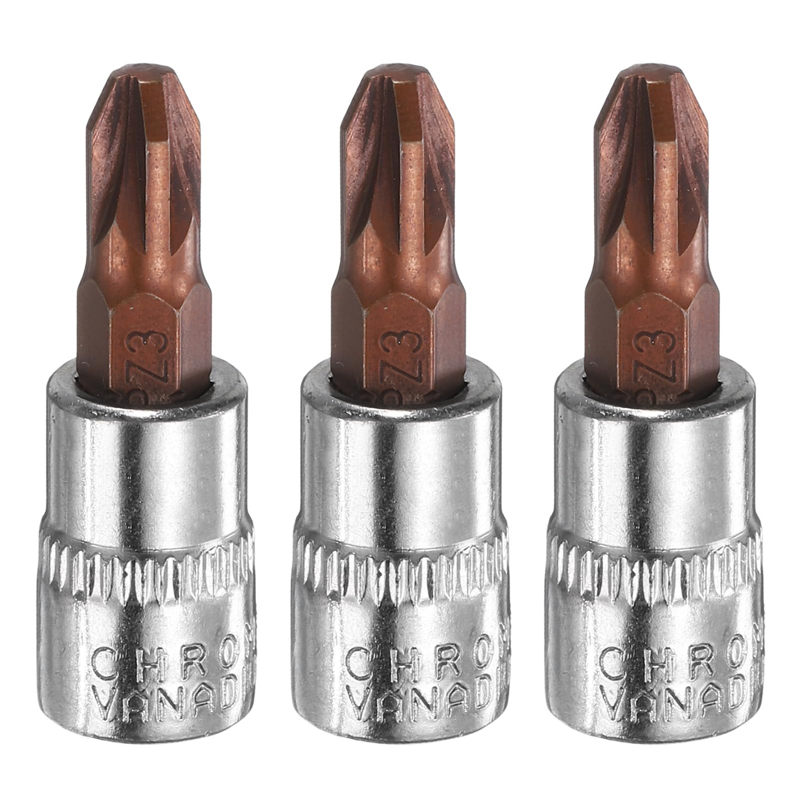 HARFINGTON 3pcs PZ3 Phillips Bit Socket 1/4" Square Drive Cross Head S2 & CR-V S