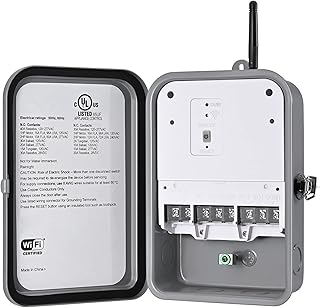 DEWENWILS Pool Pump Timer, Outdoor Smart Wi-Fi Timer Box - 40A 120-277V 2HP | Heavy Duty Wireless Controller for Pool Pump, Water Heater, Compatible with Smart Phone, Alexa, Google Assistant, UL Listed