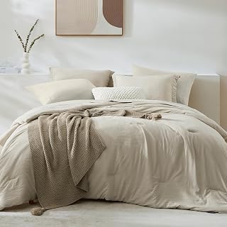 Queen Comforter Set-7 Pieces Soft Prewashed Bed in a Bag Queen Bedding Sets
