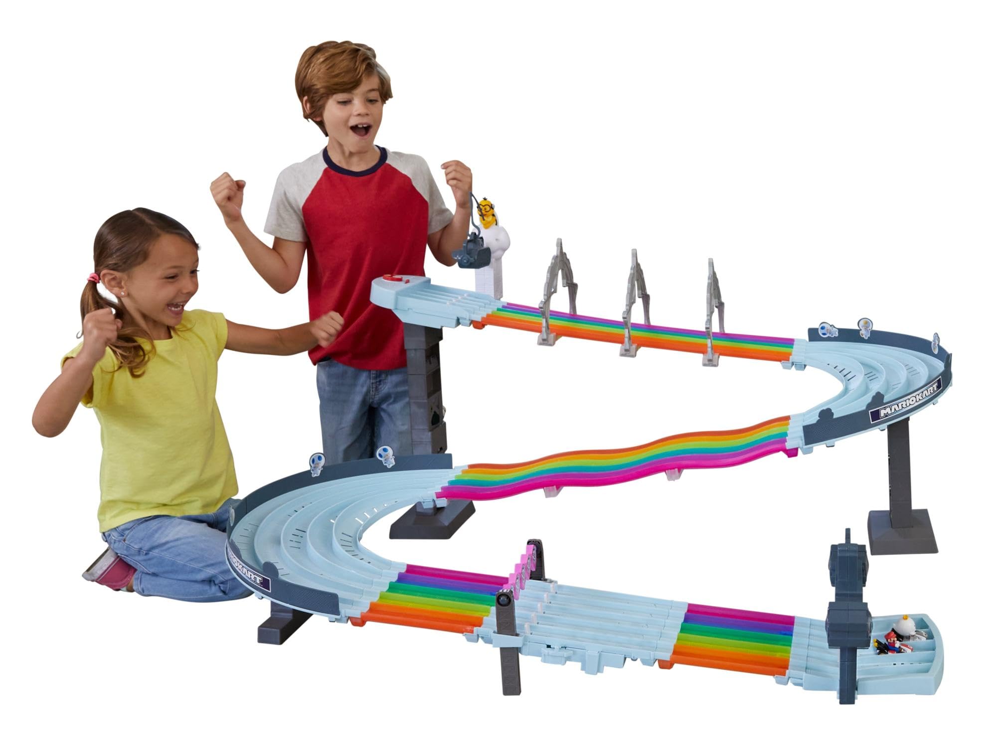 ​Hot Wheels Mario Kart Rainbow Road Raceway | 8-Foot Track Set with Lights & Sou