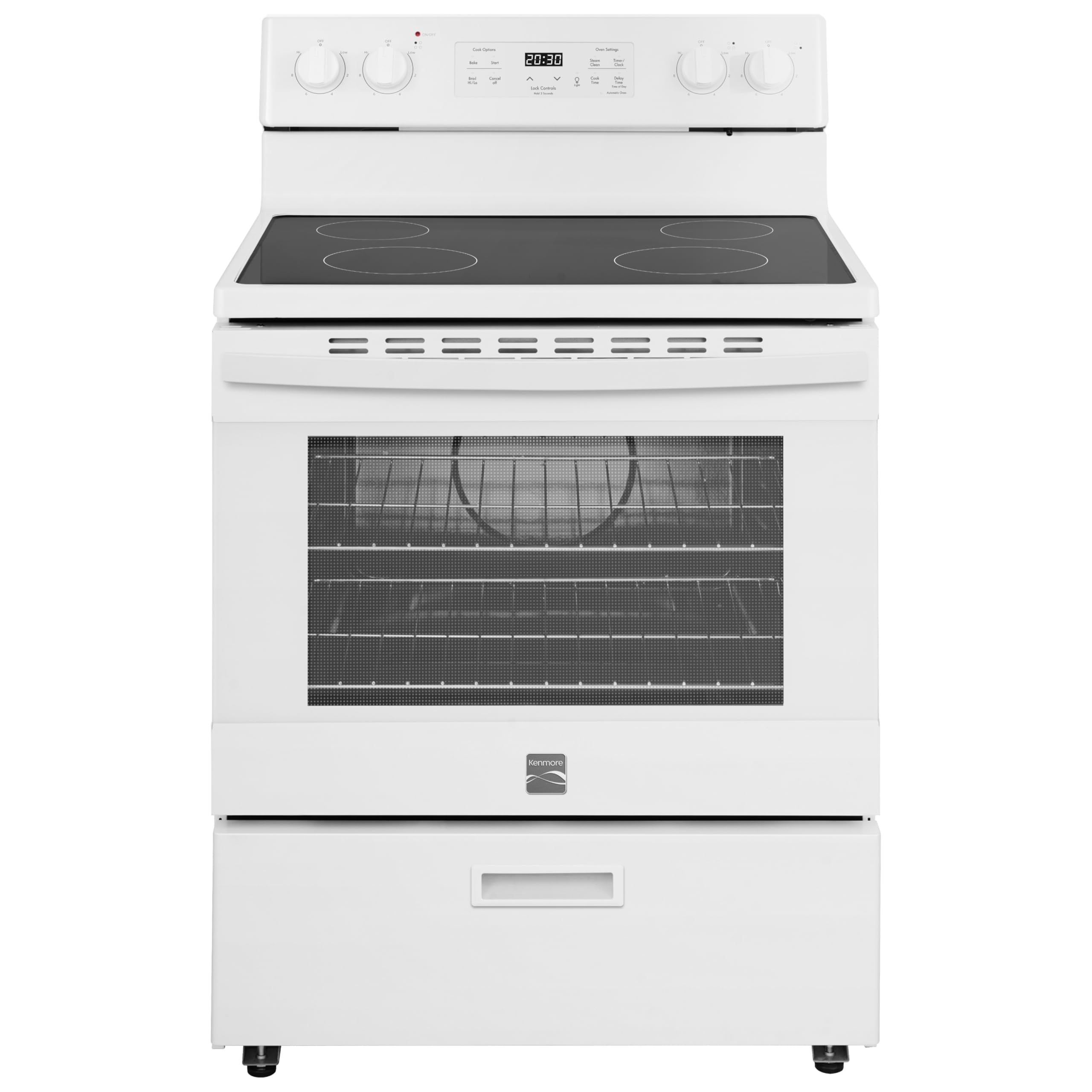 Kenmore 5.2 cu ft. Rear Control Electric Range - White | 4 Cooktop Elements - St