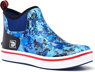 Trudave Deck Boots, Waterproof Rubber Fishing Rain Boots, Anti-slip Short Ankle Shoes for Outdoor Fishing Boating, Size 5-14