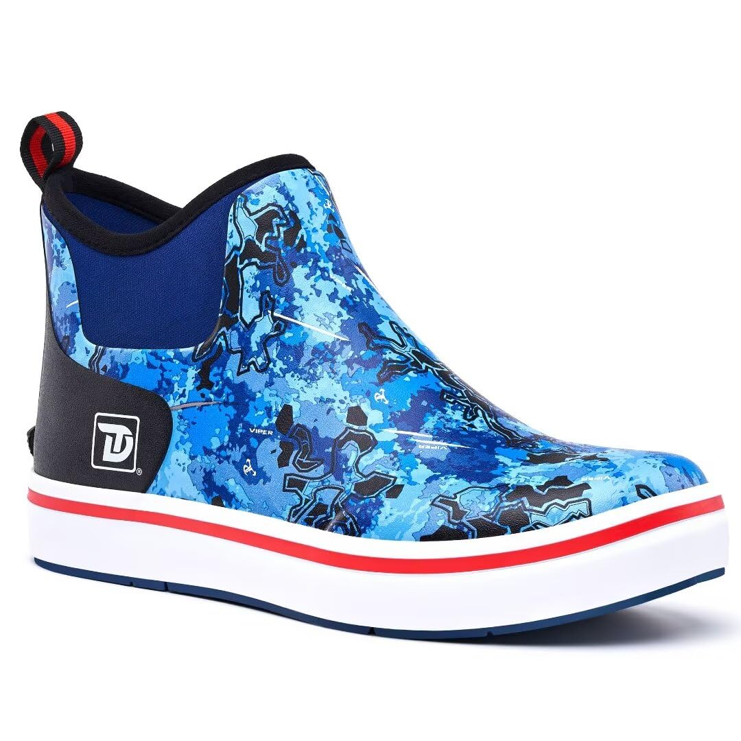 Trudave Deck Boots, Waterproof Rubber Fishing Rain Boots, Anti-slip Short Ankle 
