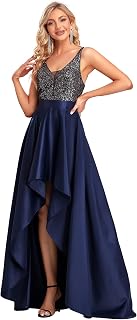 Ever-Pretty Asymmetrical Prom Evening Dress Long Woman Sequins V-Neck Elegant 00667