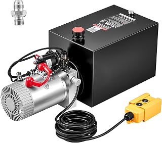 VEVOR 12 Quart Hydraulic Pump, Single Acting Hydraulic Power Unit, 3200 PSI Max Relief Pressure, 0.91 GPM Flow Rate, DC12V 1.6KW Power Unit for Dump Trailer Car Lifting (Horizontal Installation)