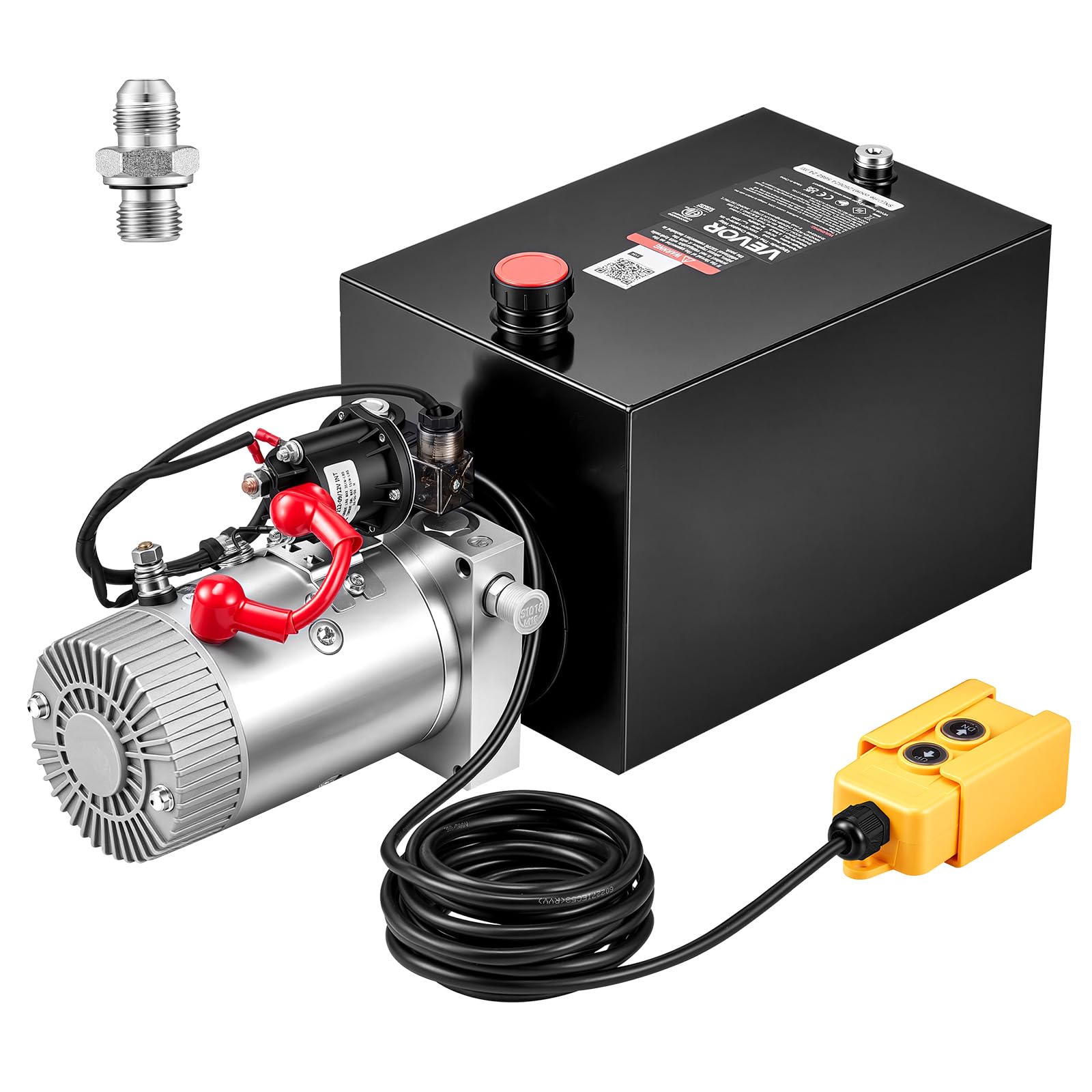 VEVOR 12 Quart Hydraulic Pump, Single Acting Hydraulic Power Unit, 3200 PSI Max 