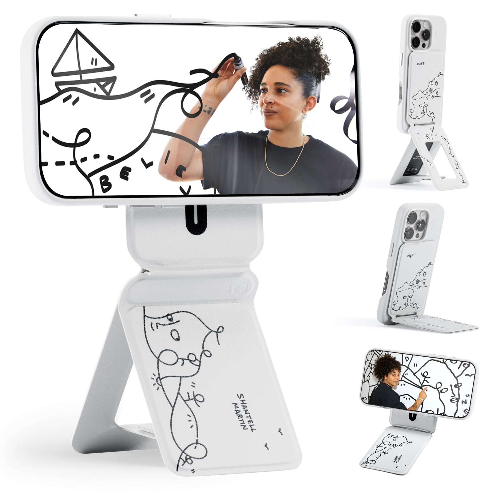 MOFT x Shantell Martin Stativ für iPhone 18/17/16/15/14/13/12 Serie, Snap Unsich
