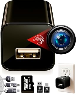 DIVINEEAGLE Plug-in Full HD Dome Camera - Premium Reliable 1080p Pet Cam with Motion Detection - Easy No-WiFi Setup & Data Protection - Ideal for Pet Nanny Use, with 64GB Card