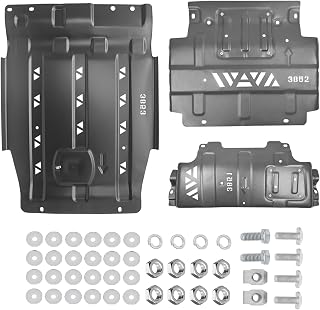 wzrasmiles Manganese Steel Full Skid Plate with Front Transmission Skid Plate Replace OEM Under Diaper Compatible with 2015-2022 Ford F150 Steel Version Splash Guard Shield Kit