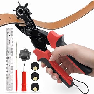 Leather Hole Punch,Belt Hole Puncher for Leather, Revolving Punch Plier Kit for Watches, Handbags, Punch Tool for Belts Diameter : 4.5/4 /3.5/3/2.5/2mm.