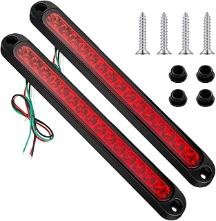 Frienda 2 Pcs LED Trailer Lights Strip 10 Inch 15 Brake Tail Light Bar, Red | LED Trailer Marker Lights, Stop Turn Brake Strip, LED 3rd Brake Light, Waterproof, Trucks, Boats, Pickups Brake Light bar