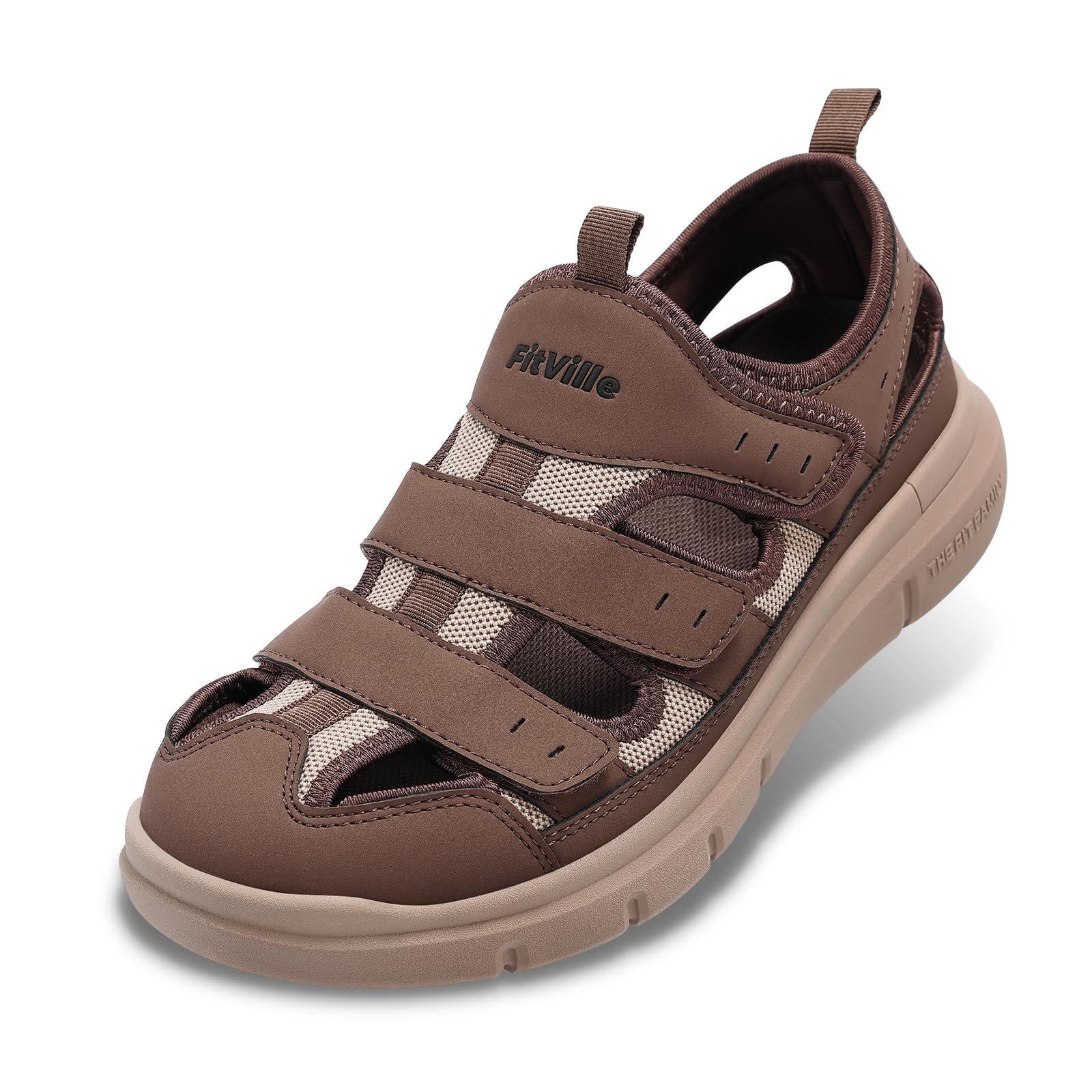 FitVille Mens Diabetic Sandals Extra Wide Shoes