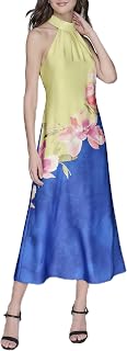 KARL LAGERFELD Womens Sleeveless Halter Neck Maxi DressDress