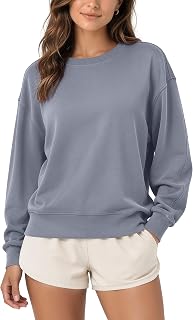 ODODOS Modal Soft Oversized Sweatshirts for Women Crew Neck Long Sleeve Relaxed Pullover Tops