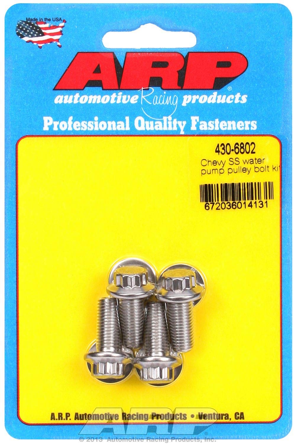 Automotive ARP 4306802 Stainless Steel 3-Piece Lower Water Pump Pulley Bolt Kit