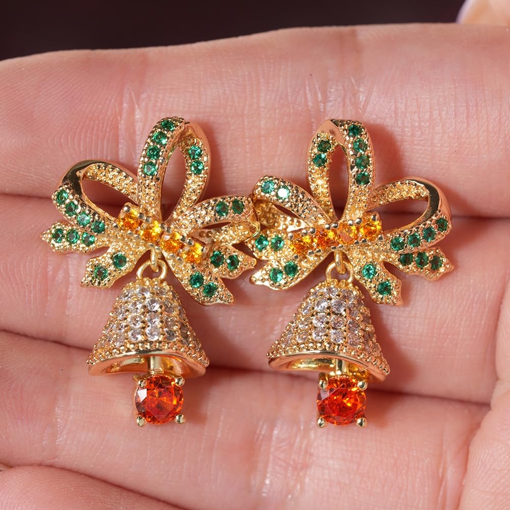 Women Dangling Bell Earrings Bright and Opulent