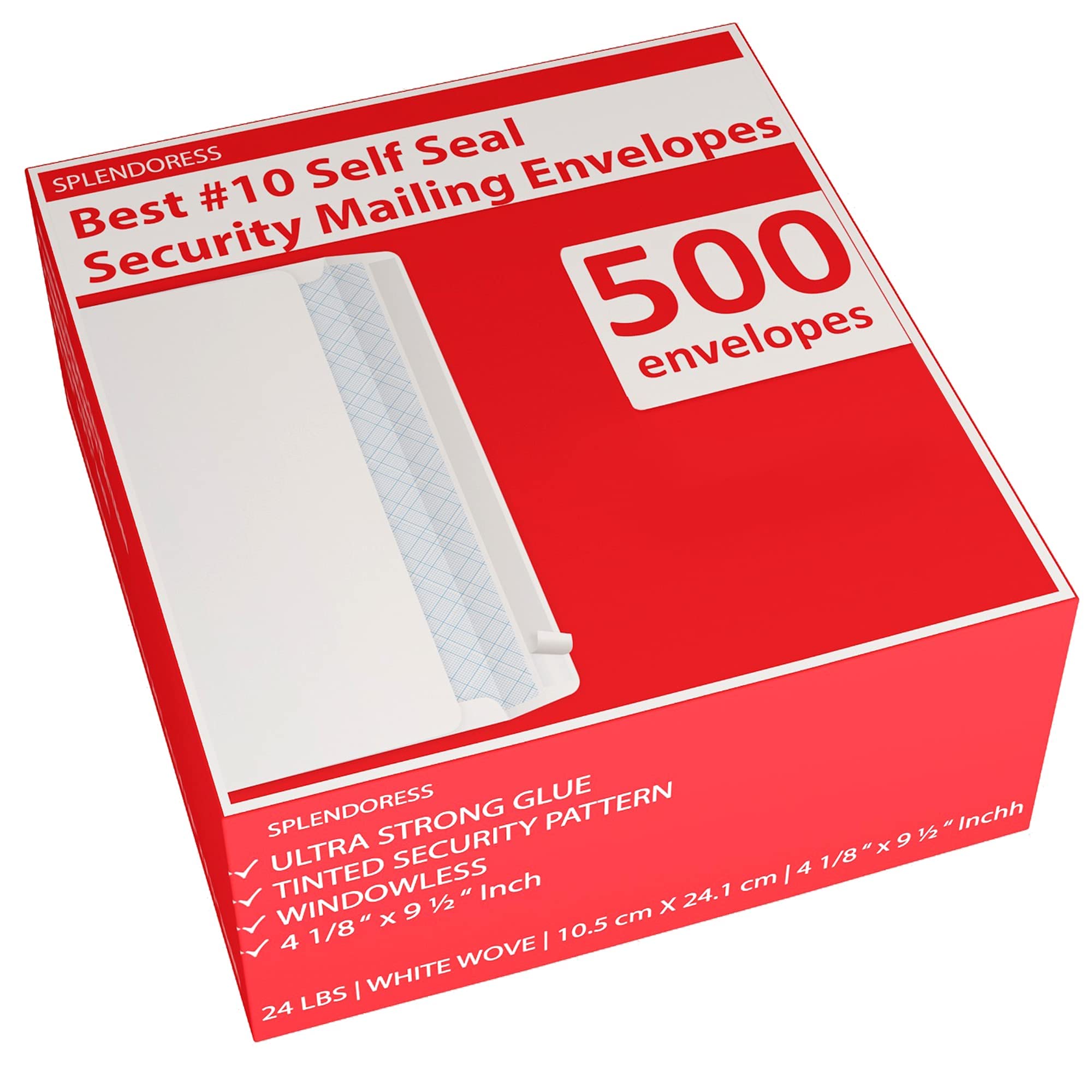#10 Envelopes Letter Size Self Seal | 500 Business Mailing Security Peel and Sea