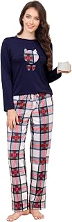 GAESHOW Womens Pajamas Set Cotton Pjs Long Sleeve Tops and Long Pants 2 Piece Sleepwear with Pockets