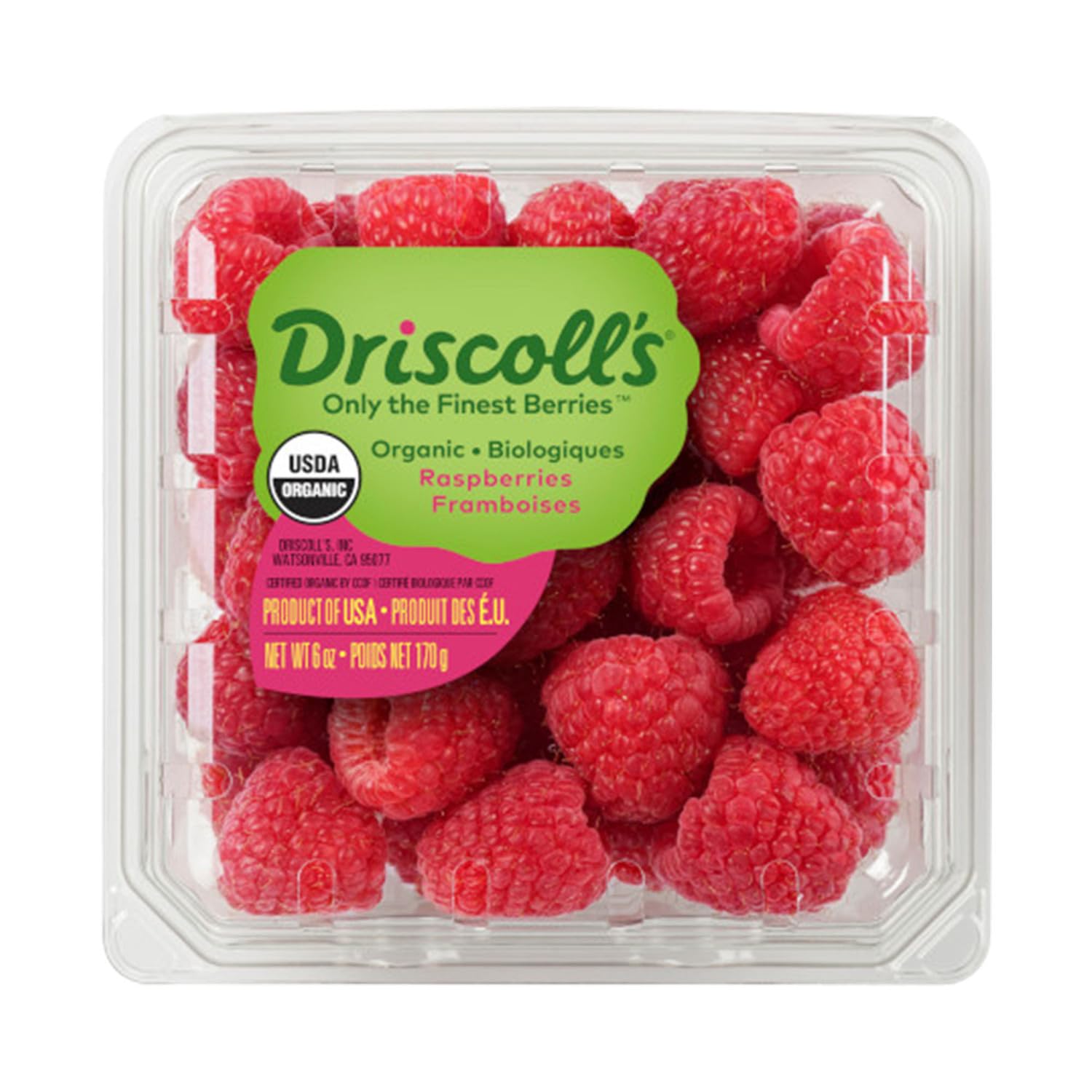 Organic Red Raspberries, 6 Oz
