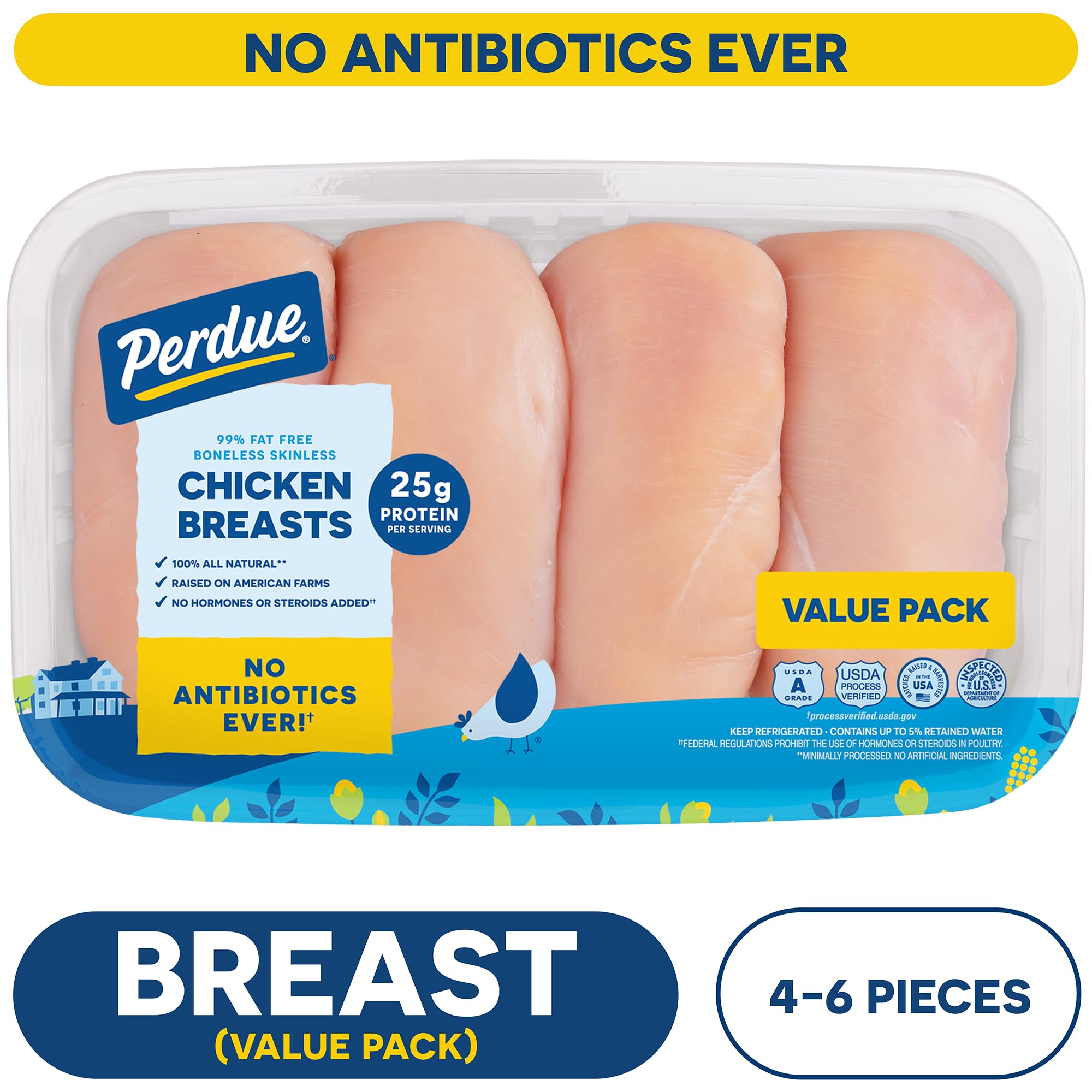 PERDUE Fresh Boneless Skinless Chicken Breasts, Value Pack, Weight Varies