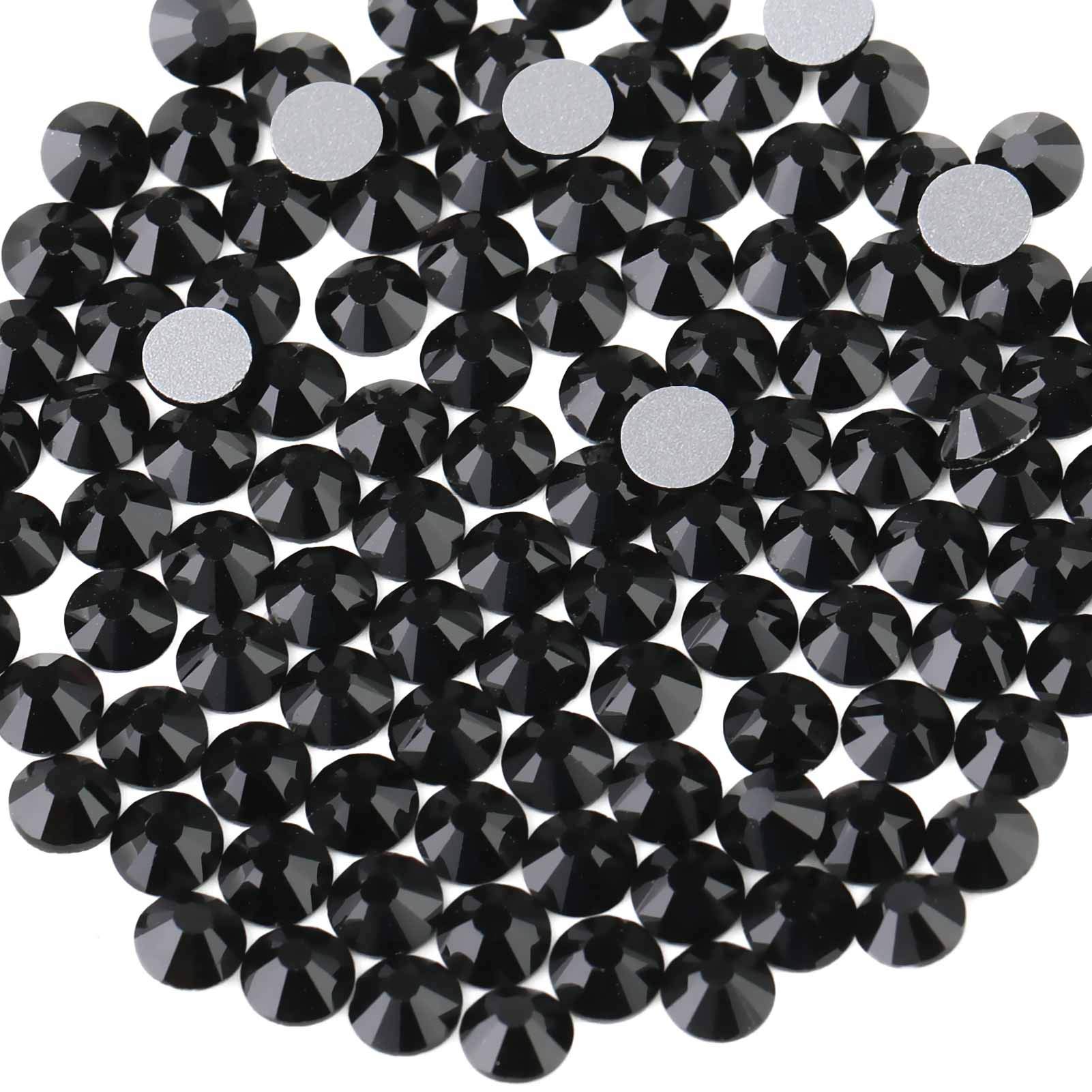 Beadsland Flat Back Crystal Rhinestones,Jet Black, SS10, 1440pcs | Flatback Glas
