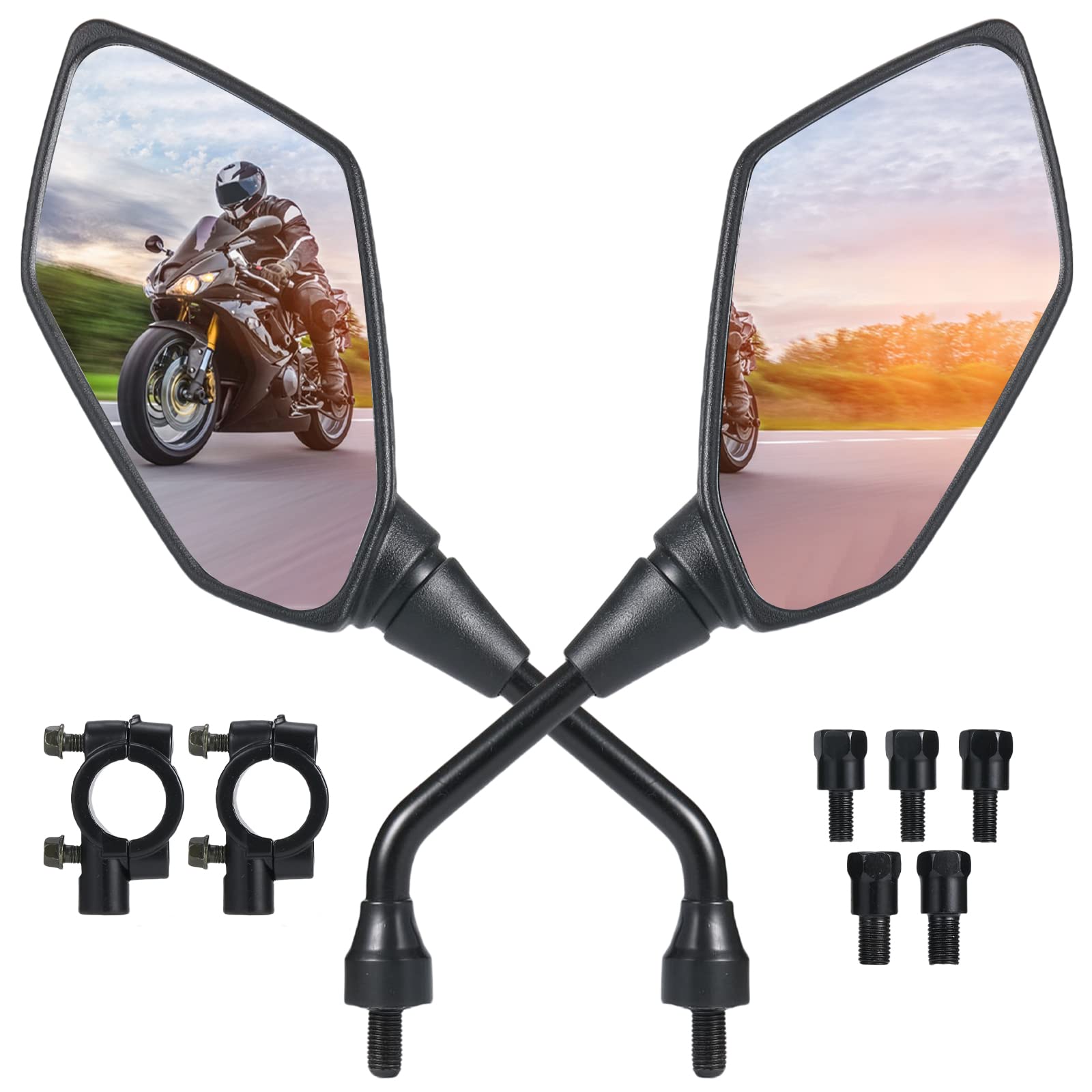 Motorcycle Mirrors, OFIG ATV Mirrors with 7/8" Handlebar Mount Compatible with M