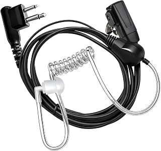 Radio Earpiece for Motorola CP040 DP1400 GP3688 EP450 GP88S Walkie Talkie | Security Walkie Talkie Earpiece for GP300 GP88 with mic, Headset with PPT, Transparent tube, Ear piece for Bodyguard, Police