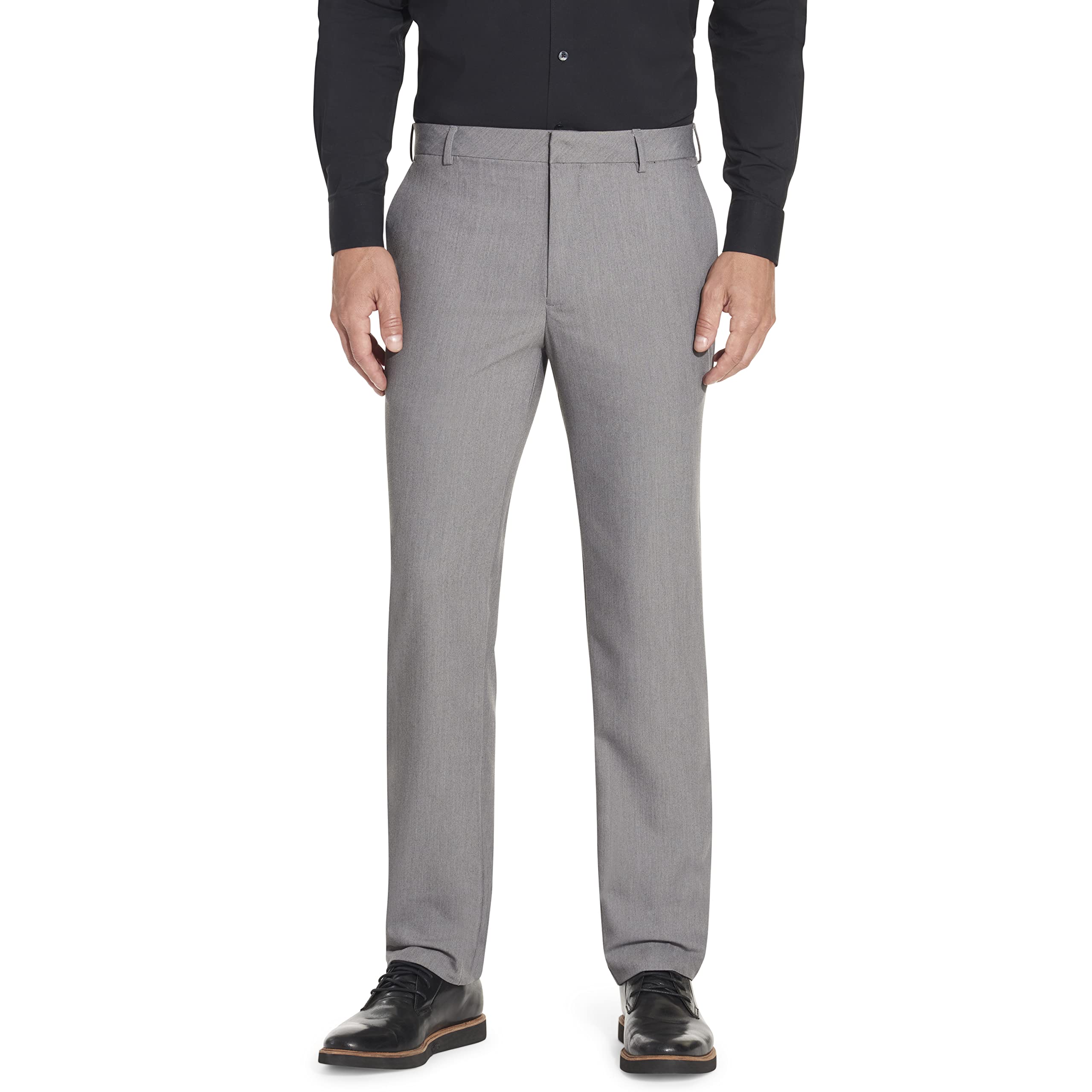 Van Heusen Men's Wrinkle Free Stretch Flat Front Dress Trousers Wrinkle Free Str