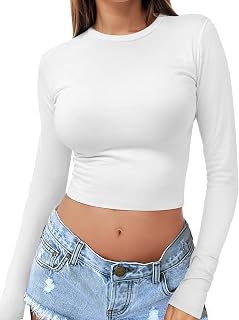 Y2K Women's Sexy Long Sleeve Round Neck T Shirt