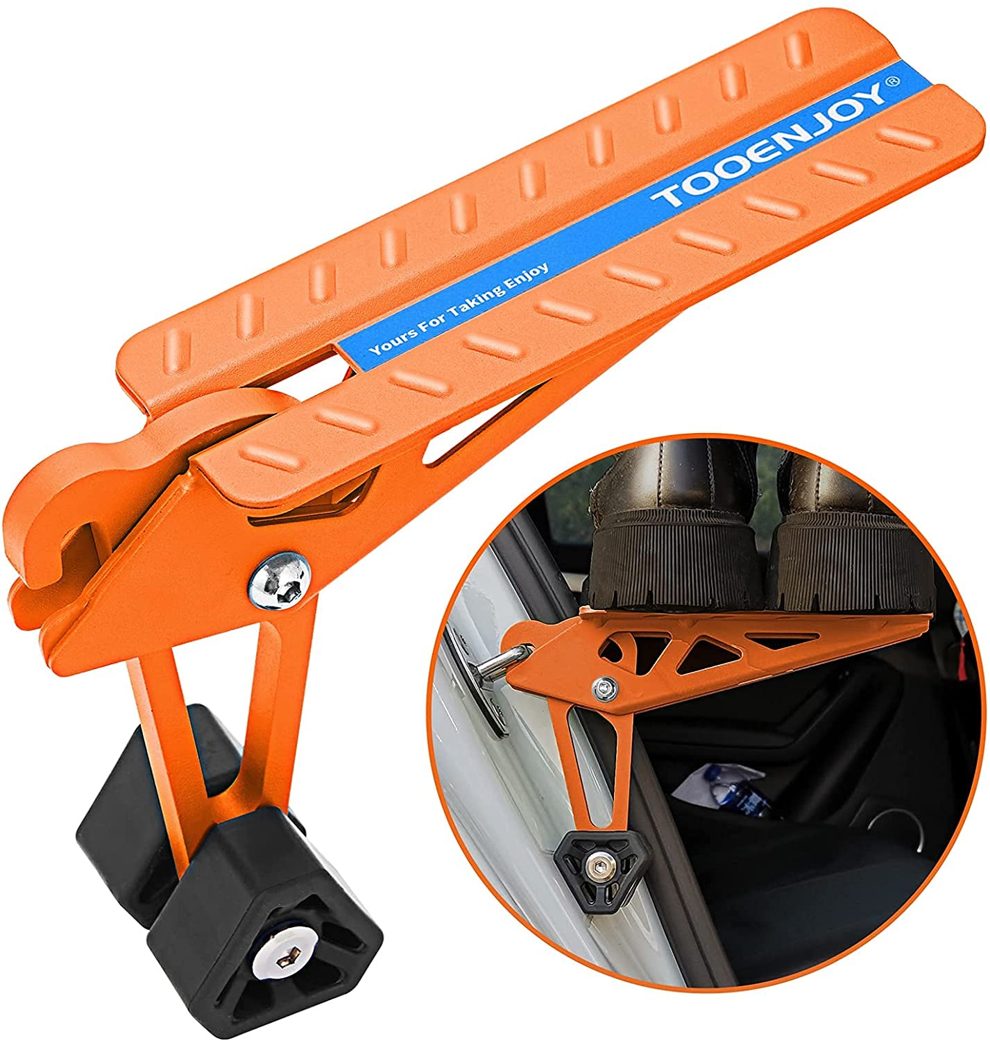 TOOENJOY Universal Fit Car Door Step, Foldable Roof Rack Door Step Up on Door La