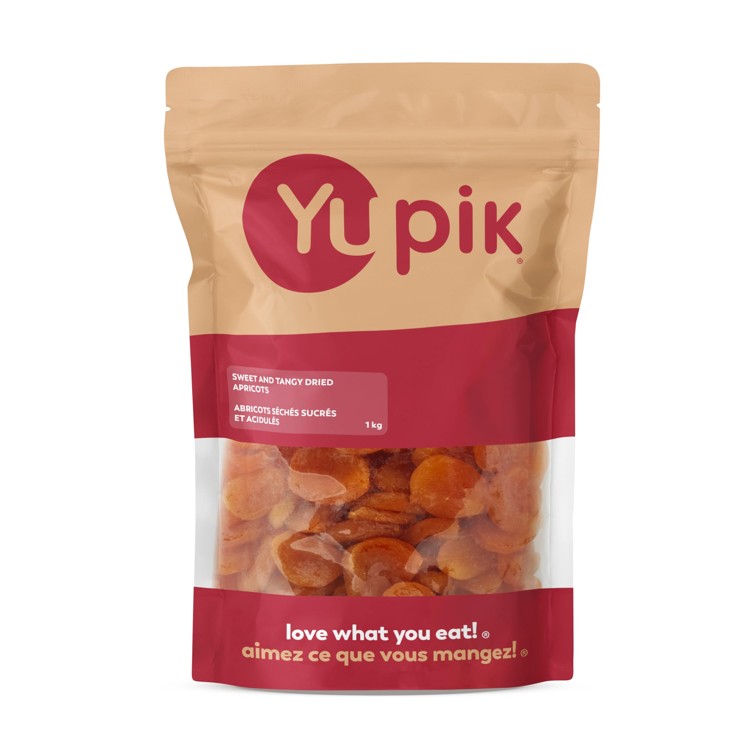 Yupik Sweet & Tangy Dried Apricots 1 kg, Sun-Dried Whole Fruits, Naturally Sweet