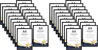 EYMPEU 36-Pack Black A4 Frames, Slim A4 Picture Frame for Displaying Certificates, Posters, Artwork on a Wall or Desktop, Elegant Design