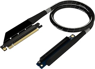 LINKUP PCIe 6.0 x16 Riser Cable | 70cm, Black | Multi-GPU Optimized, Ultra-Low Loss, Custom Length & Connector Options, Designed for 4–7 GPU AI Systems