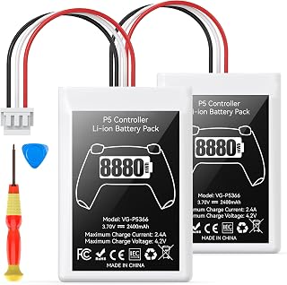 Kosker PS5 Controller Battery Replacement Kit Compatible with PlayStation 5 Original Controller, 8880mWh High Capacity PS5 Controller Battery with Extra Repair Tools Kit for Extended Gaming, 2 Packs