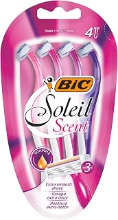 BIC Soleil Scent Disposable Razors for Women, Triple Blade, Pack of 4