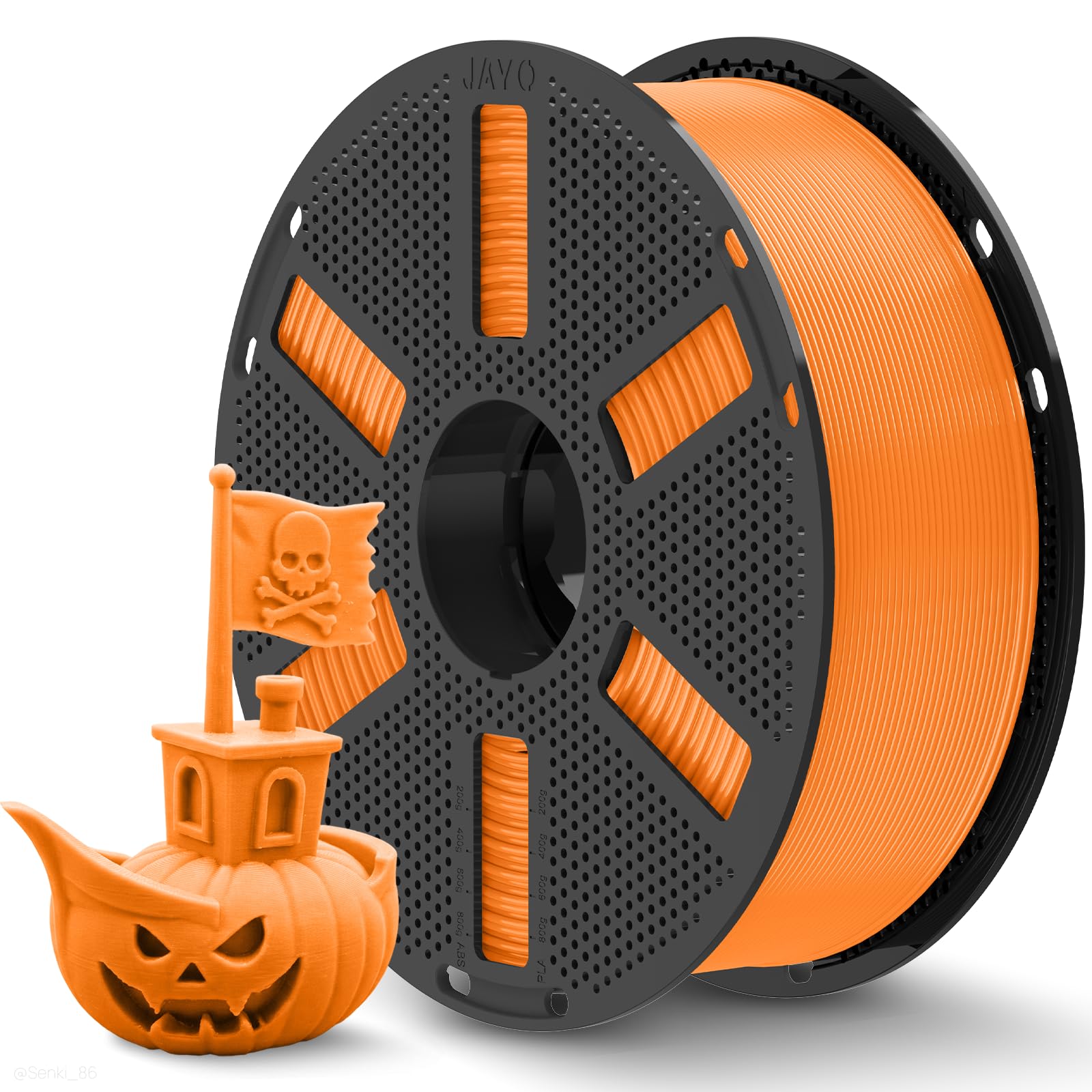 JAYO PLA+ 3D Printer Filament 1.75mm, 1.1KG (2.42 LBS) Orange | Durable Strength