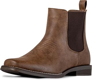 J's.o.l.e Western Cowboy Boots for Men Square Toe Stylish Ankle Chelsea Boots