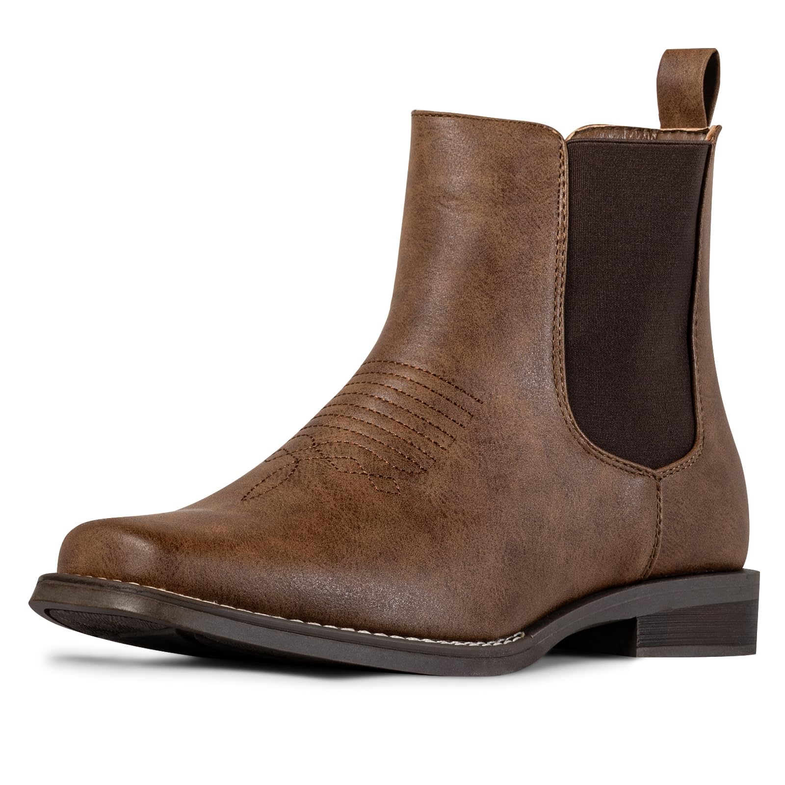 J's.o.l.e Western Cowboy Boots for Men Square Toe Stylish Ankle Chelsea Boots