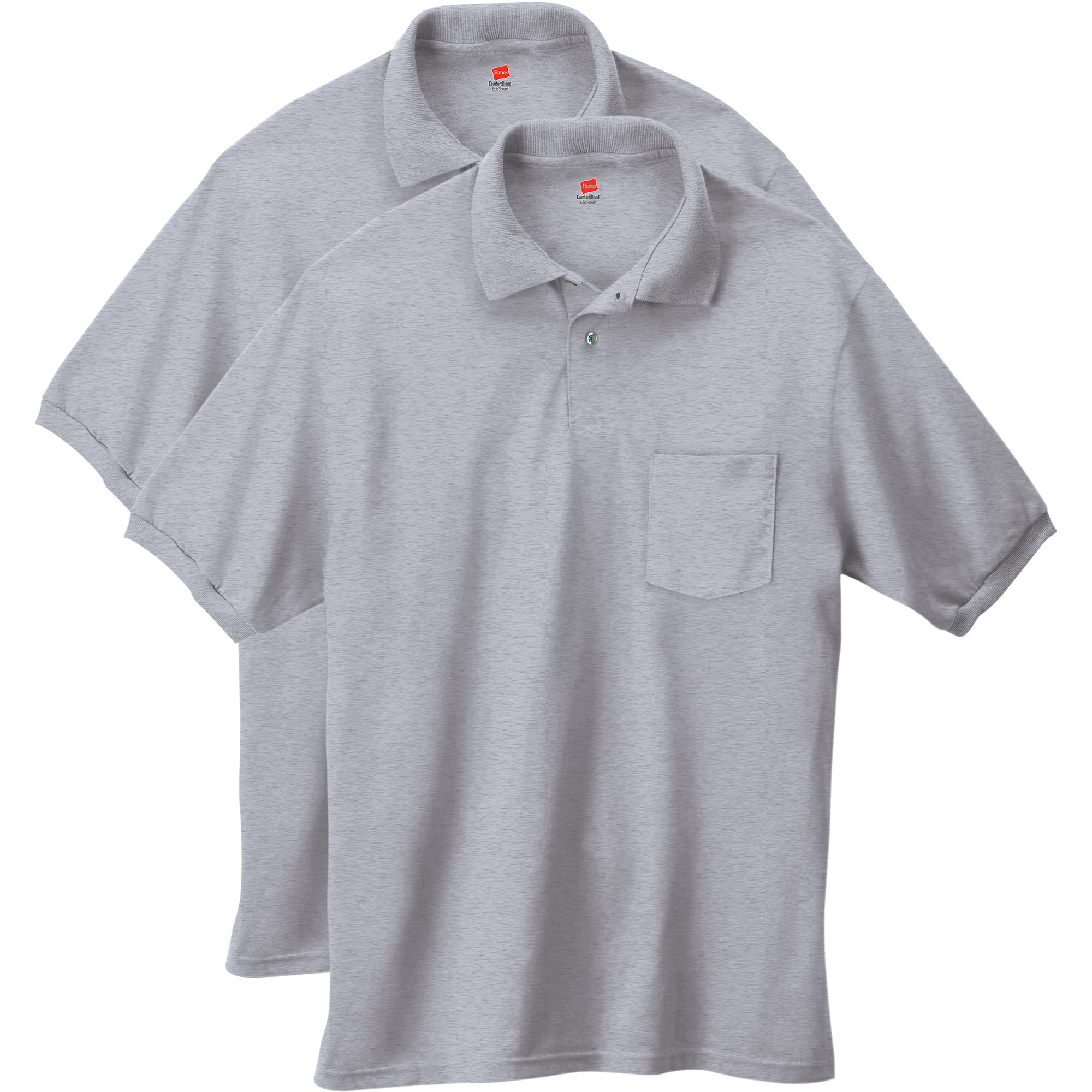 Hanes Short-Sleeve Jersey Pocket Polo (Pack of 2) Men's Short Sleeve Polo Shirt 