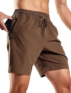 MIER Mens Running Workout Shorts Lightweight Athletic Shorts with Zipper Pockets Unlined Quick Dry Athletic Gym Shorts