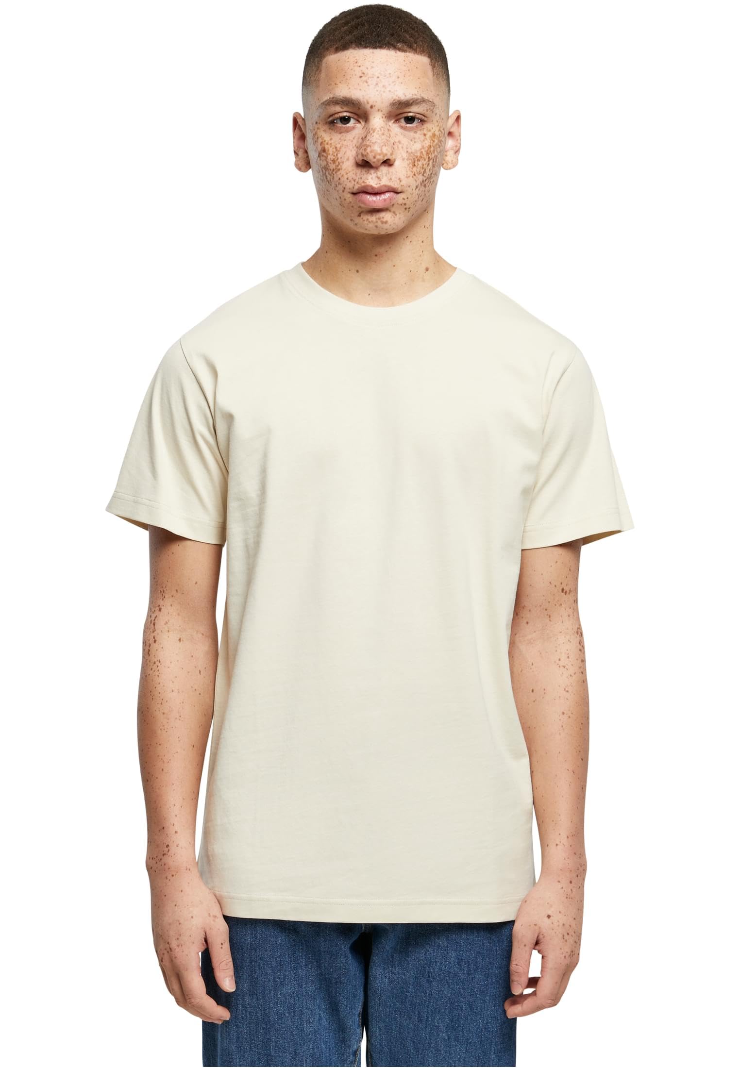 Build your Brand Men’s Crew Neck T-Shirt, Basic Cotton Top, Available in Many Co