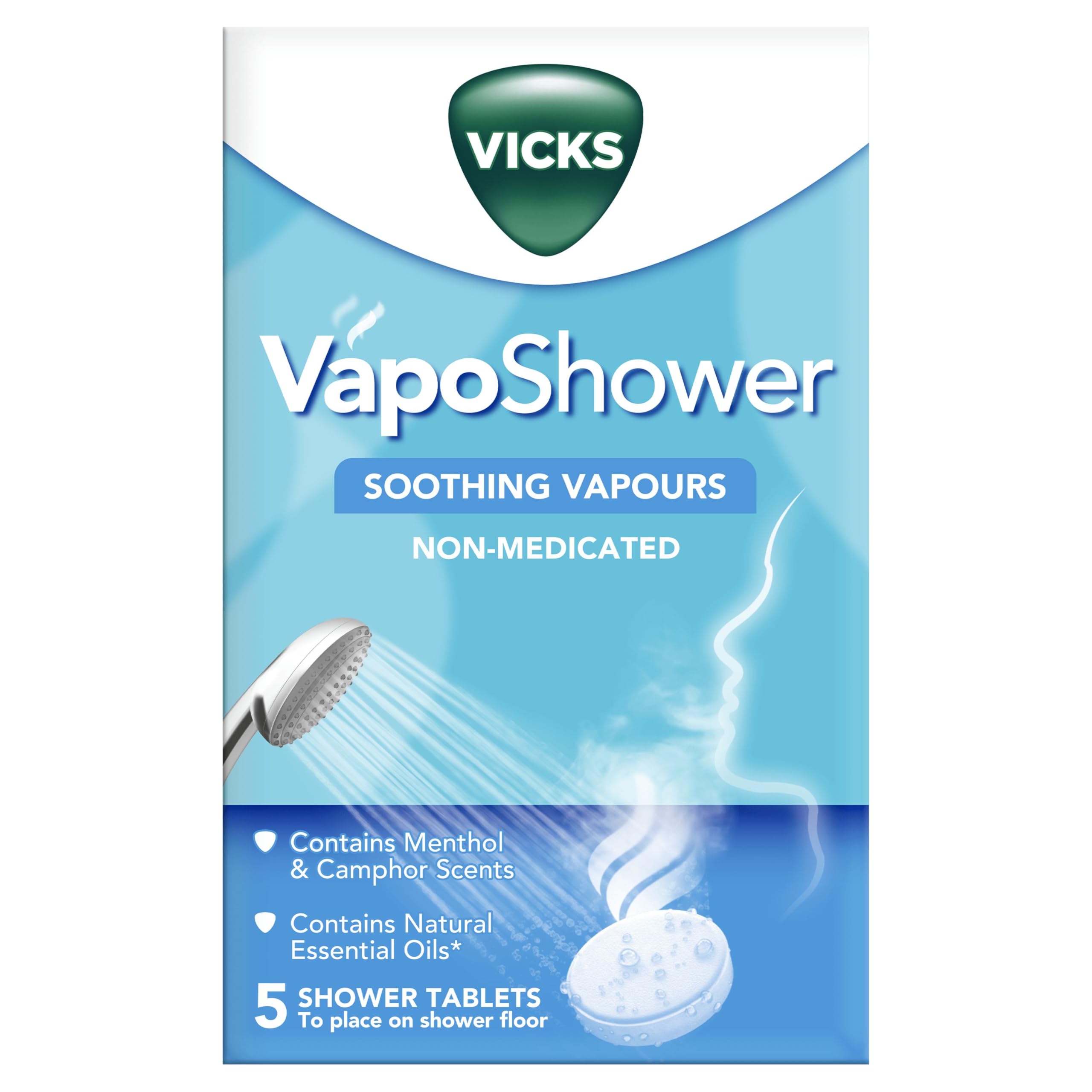 VICKS Vapo Shower - Shower Tablets With Soothing Vapors – Infused With Menthol a