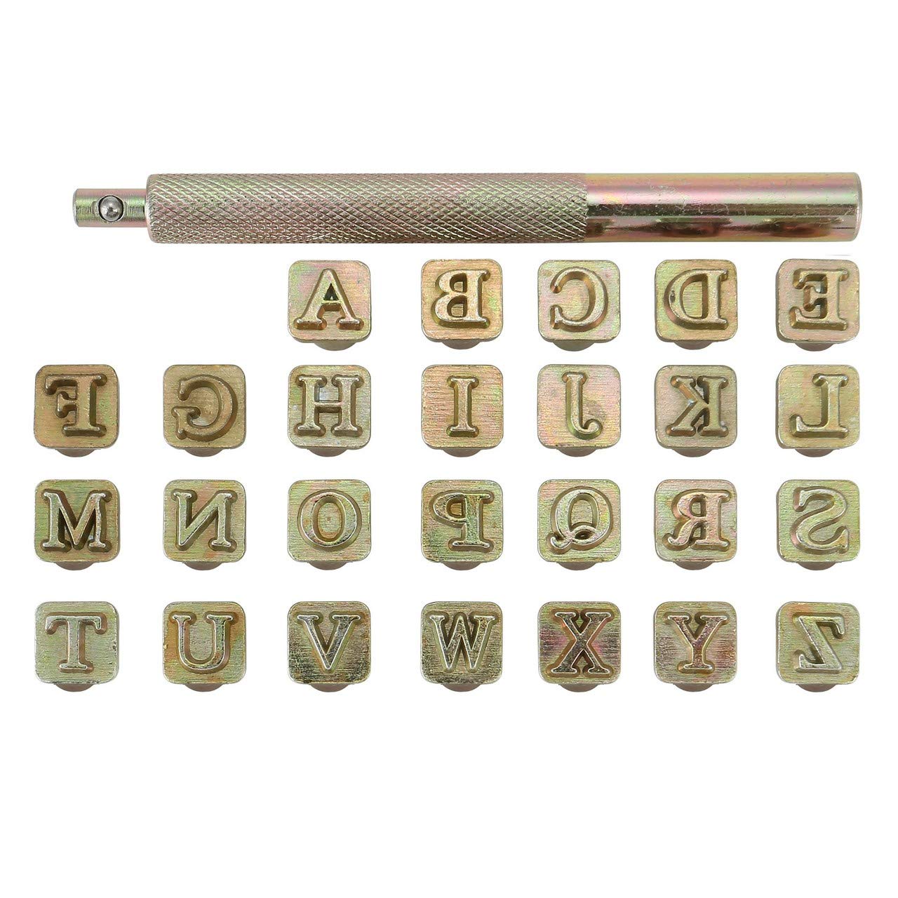 Yoption 27 Pieces Leathercarft Stamping Tool Set, 26 Letters Alphabet Stamps Ste
